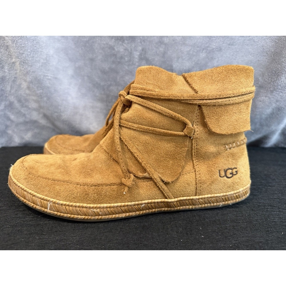 UGG Women's Reid Suede Leather Moccasin Booties, Size 7.5 - Picture 4 of 11